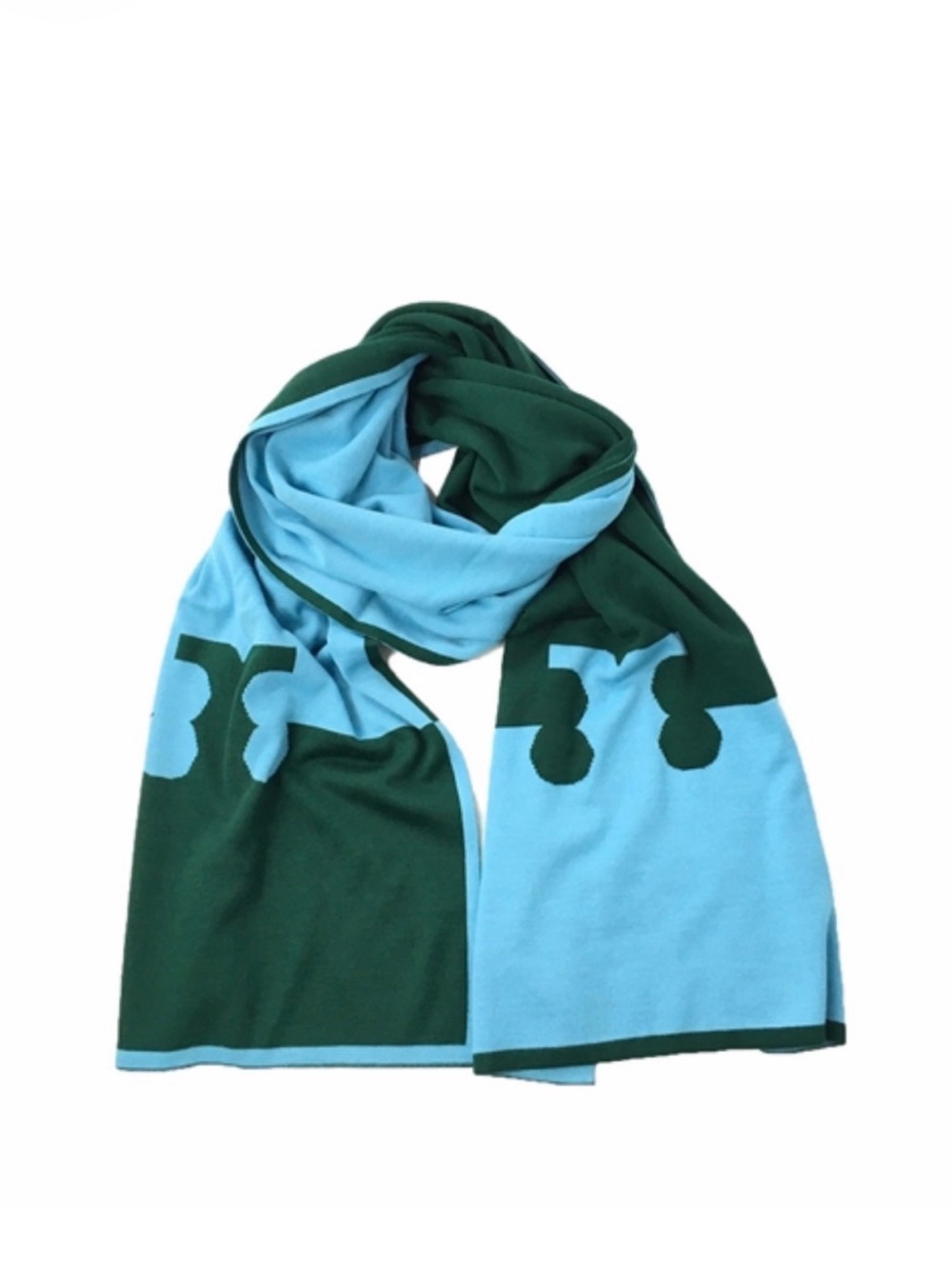 Tory Burch Two-Tone Green & Light Blue Shawl/ Scarf